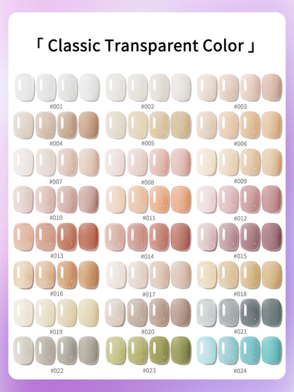 24Pcs 15ML Ice-through Color Gel Nail Polish Semi Permanent Nail Art Soaking UV LED Nail Salon DIY Nail Salon Gel For Spring