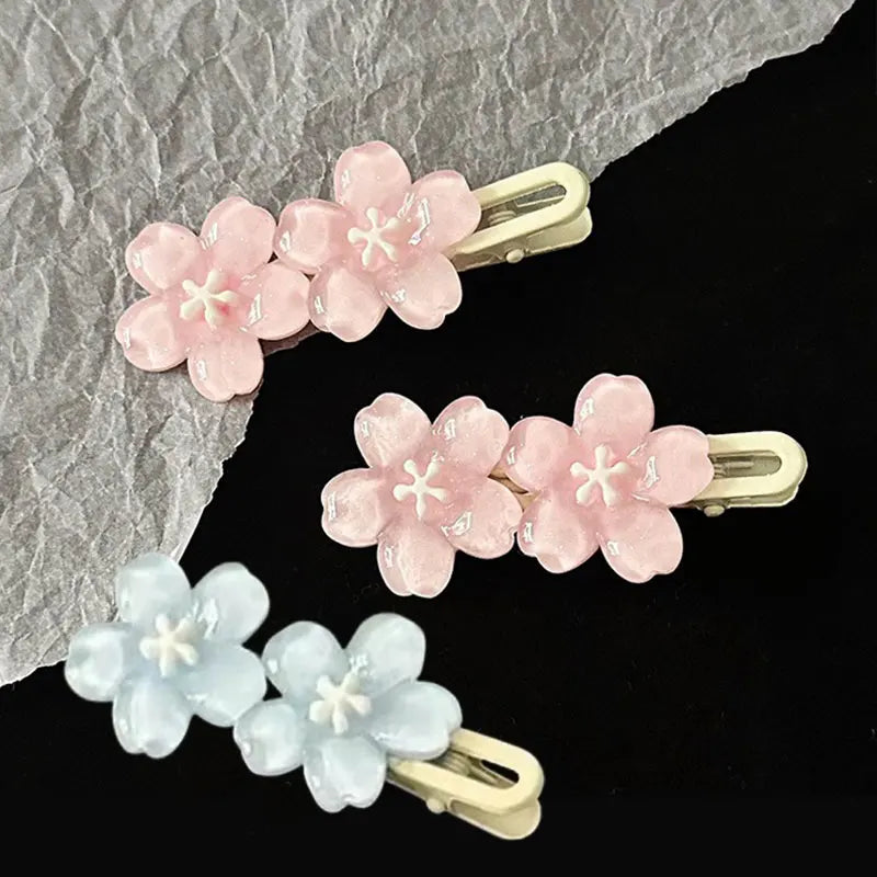 Jelly Cherry Blossom Hair Clips.