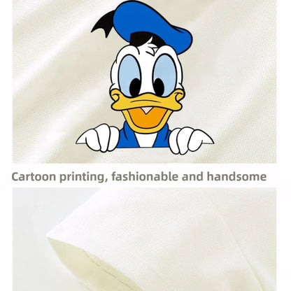 DISNEY Cartoon Printed Boys T Shirt Sets Summer Breathable Kids Short Sleeve Top and Shorts Two Piece Set Child Casual Outfits