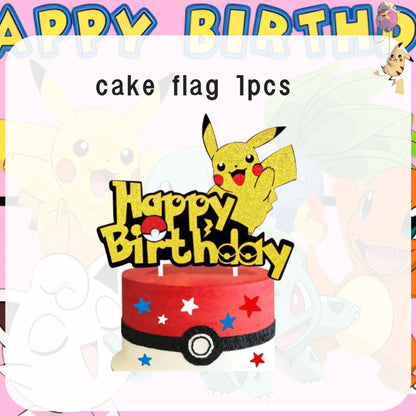 Pink Pokemon Birthday Party Decoration Pikachu Disposable Tableware Plate Tablecloth Balloons Baby Shower Kids Party Supplies