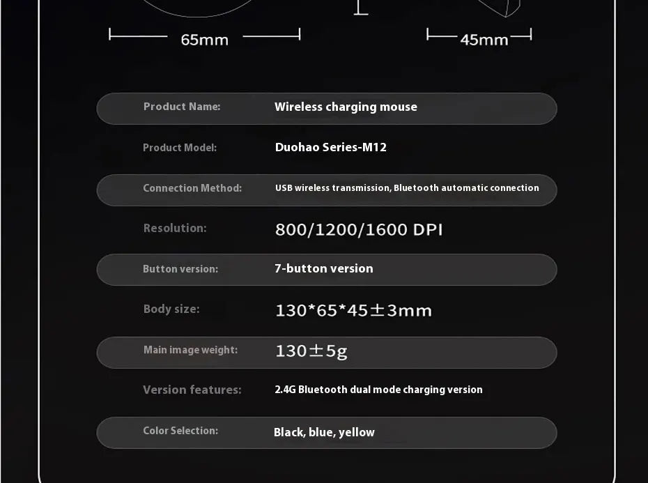 Mechanical Gear Wireless Bluetooth Dual-mode Silent E-sports Gaming Mouse with Type-C Charging