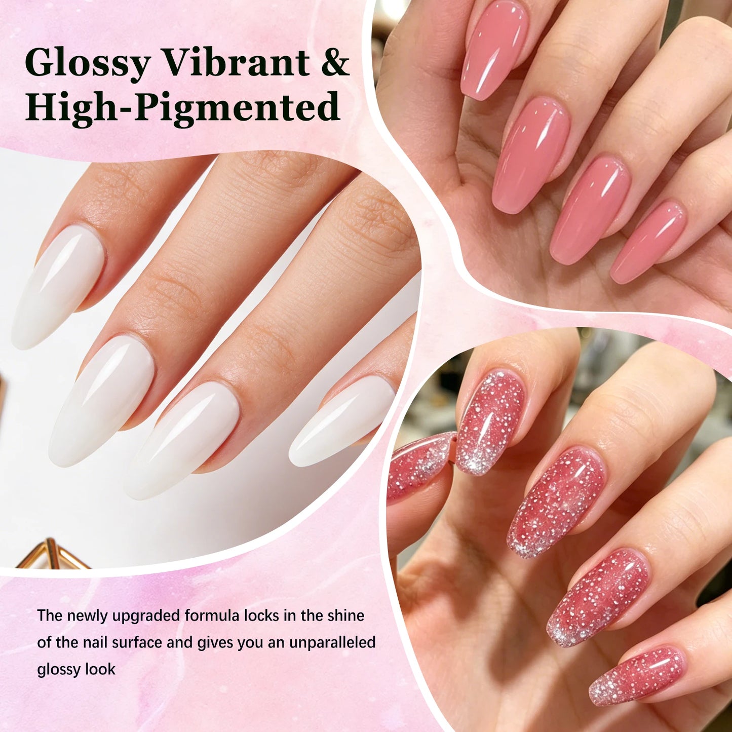 Poly GEL Nail Colors：20 Colors Nail Extension Gel Kit Bright Rainbow Pink Purple Blue Color Collection Poly Gel Nail Kit