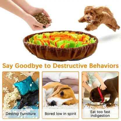 Washable Felt Pet Sniffing Pad Foldable Dog Nosework Feeding Mat Toy Dog Training Natural Foraging Snuff Mat