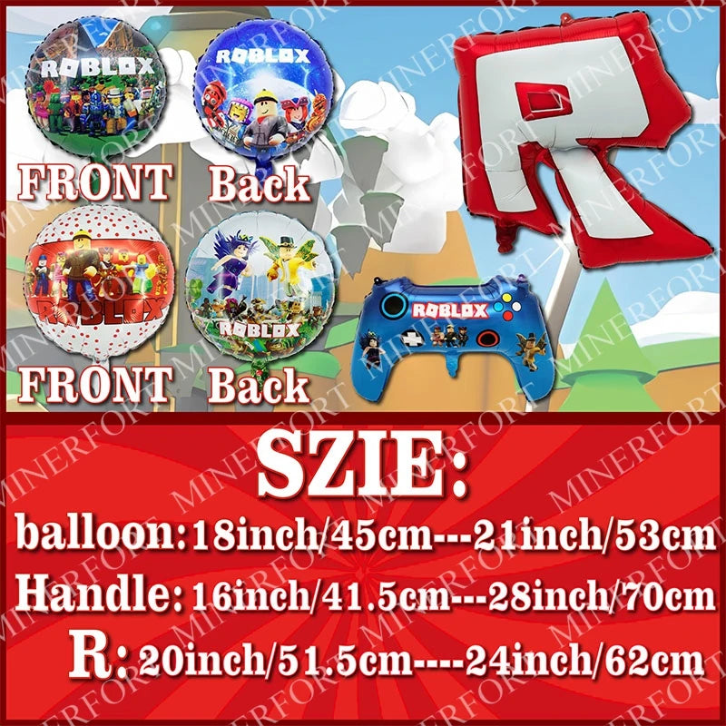 Hot Roblox Aluminum Foil Balloon Combination Themed Cartoon Celebration for Decorating Baby Shower Birthday Party Supplies Gifts