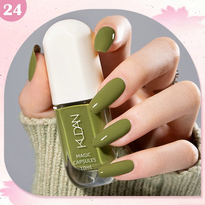 KUDAN Dark Burgundy Nail Polish, Alcohol-Free - Long-Lasting Formula Quick Drying Without Lighting, Glossy And Shiny Surface