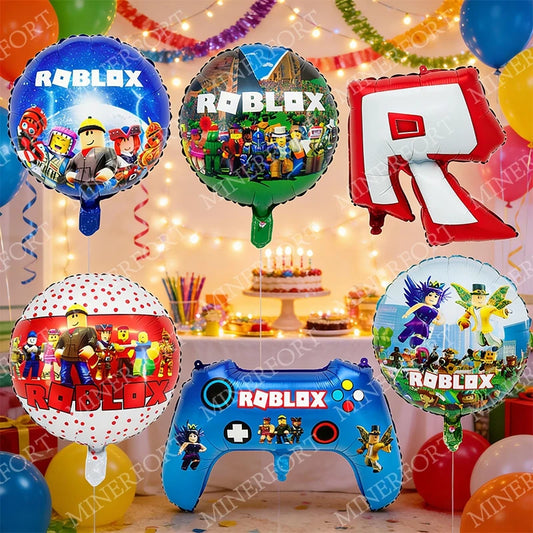 Hot Roblox Aluminum Foil Balloon Combination Themed Cartoon Celebration for Decorating Baby Shower Birthday Party Supplies Gifts