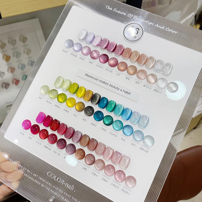 U·OMEEI 36color/set Gel Nails Polish 15ml Universal Crystal Cat Eye Semi Permanent Soak Off UV LED Magnetic Gel For Nail Salon