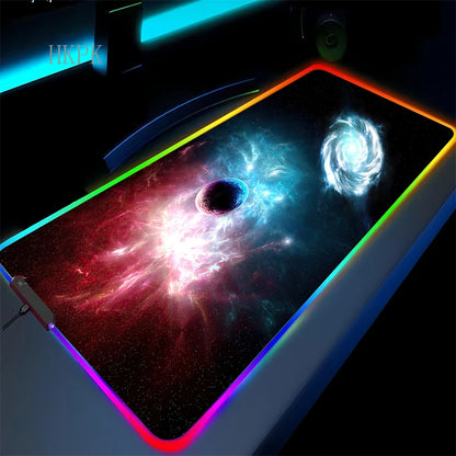 RGB Galaxy Milky Way Mouse Pad XXL 90X40 Carpet PC Gamer Computer Keyboard Desk Mat Anti-slip Mousepad Gaming Led Backlight Mats