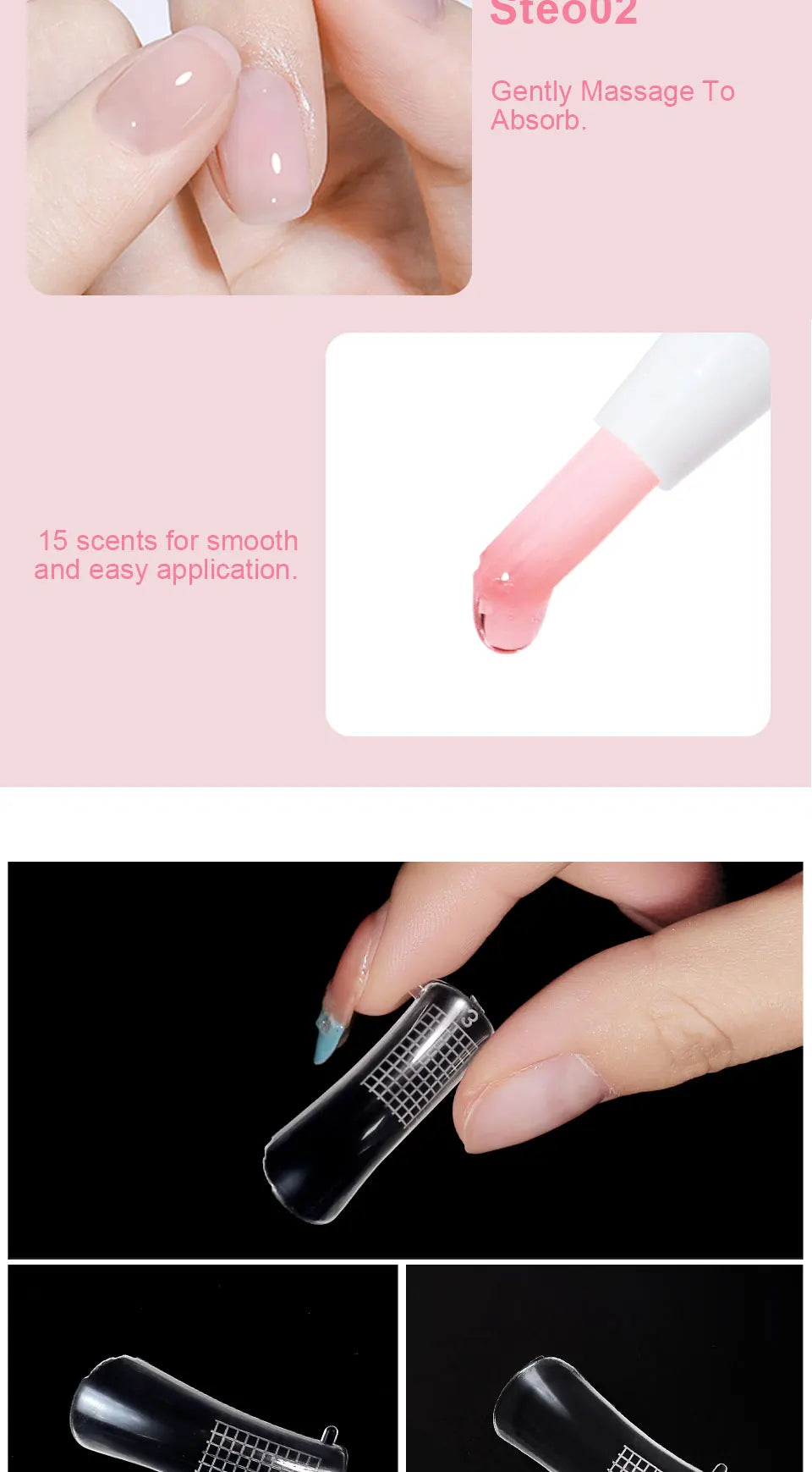 Poly Extension Gel Nail Kit 14 PCS 15ML Quick Building UV/LED Gel with Slip Solution and Nails Art Lamp  for Beginner Manicure