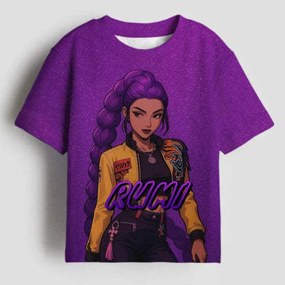 Hasbro Monster Girls Group K-POP, KPOP Dinosaur Hunter Series Women's Sportswear Children's Cartoon 3D T-Shirt