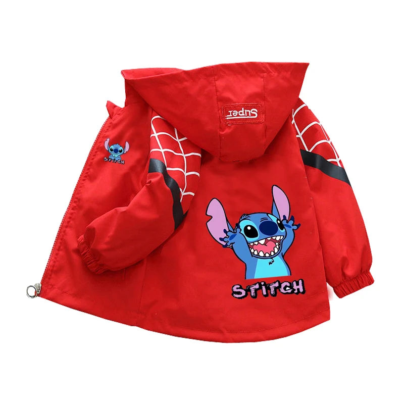 Boys Spiderman Hooded Jackets 1-10 Years Girls Spring Autumn Stitch Print Sports Coats Children Cartoon Outerwear Kids Clothes