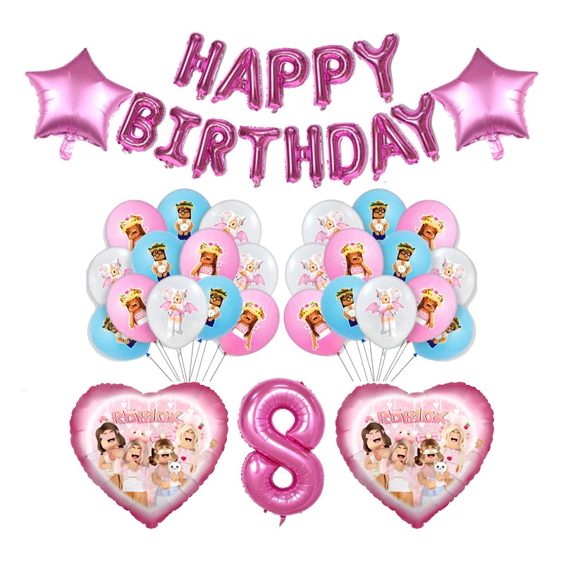 Pink Roblox Birthday Set 🎉🤖