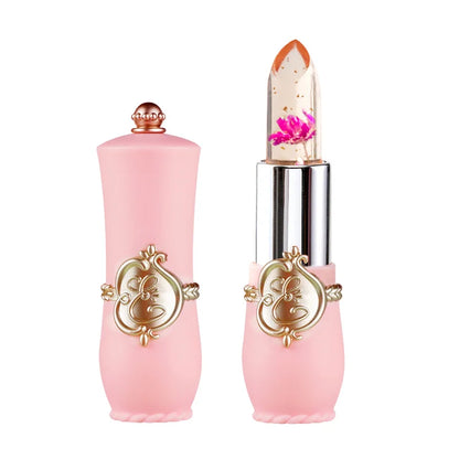 Crystal Flower Jelly Lipstick, Long Lasting Nutritious Lip Balm Lips Moisturizer  Temperature Color Change Lip Gloss