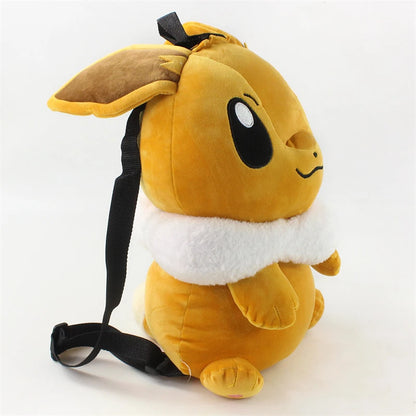 Cute Pokemon Backpack Kawaii Japanese Style Plush Bag Gengar Eevee Snorlax Backpack Schoolbag Cosplay Props Fashion Gifts