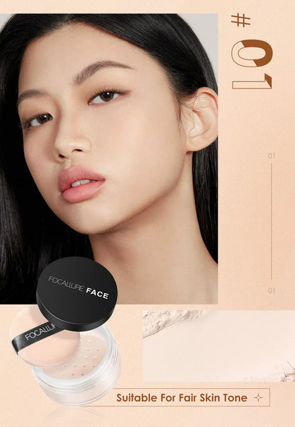 Focallure Face Loose Powder 3 Colors Ultra-Light Perfect Finishing Makeup Powder Waterproof Translucent Setting Powder Cosmetic