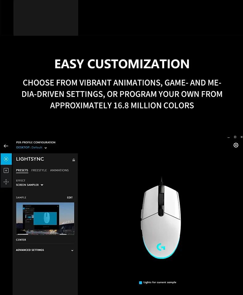 Logitech G102 Lightsync Gaming Mouse with 1ms Response Time for Esports Gamers