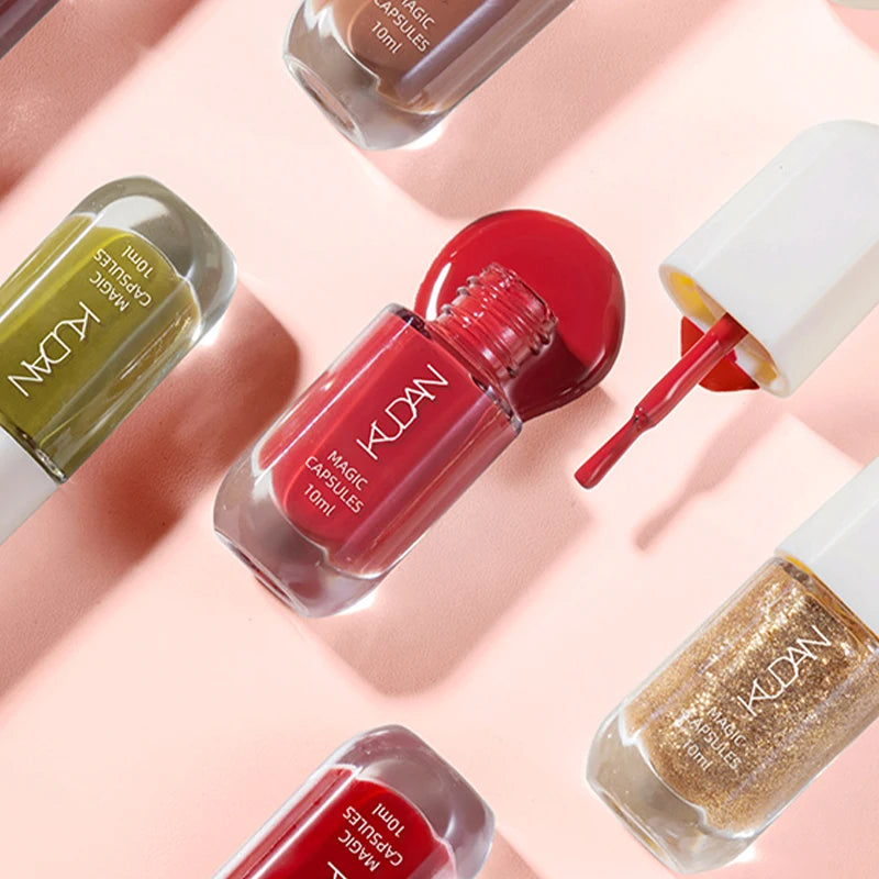 KUDAN Dark Burgundy Nail Polish, Alcohol-Free - Long-Lasting Formula Quick Drying Without Lighting, Glossy And Shiny Surface
