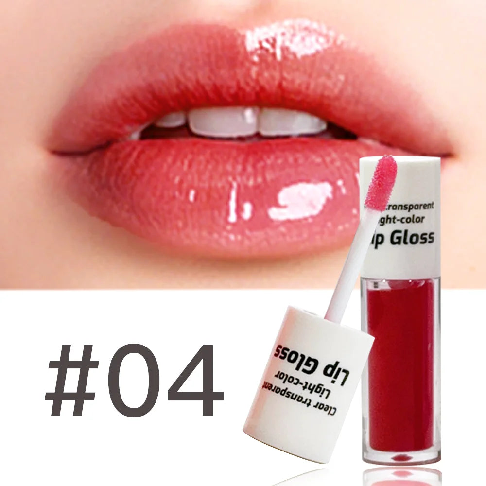 JUJU DREAM Clear Transparent Lip Gloss Set: 4-Color Water-Gloss Glaze