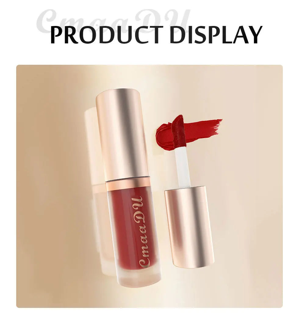 CmaaDu Waterproof Matte Velvet Lip Glaze: Long-Lasting Non-Stick Liquid Lipstick