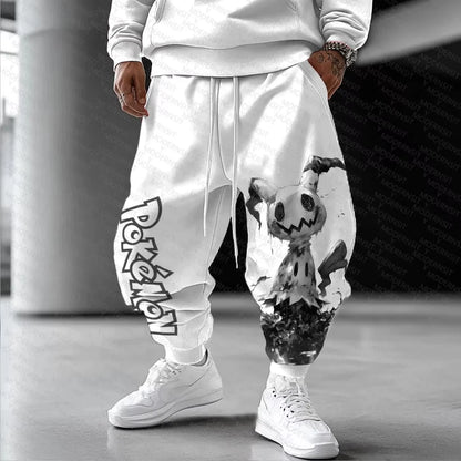 Pokémon Anime Peripheral Sweatpants American Street Hip Hop Sports 2025 Summer/Autumn Men's and Women's Cotton Tie Trousers