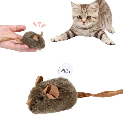 Interactive Mouse Plush Cat Chew Toy Squeaky Imitation Mice Bite Resistant Kitten Toy Interactive Plush Cat Toy Supplies