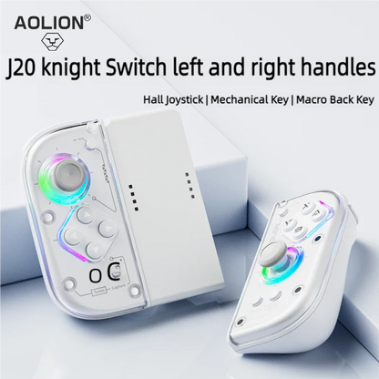 Aolion J20 Knight Wireless Gamepad with Left And Right Switch Hall Joystick Motion Sensing Custom For NS Joycon Game Accessories