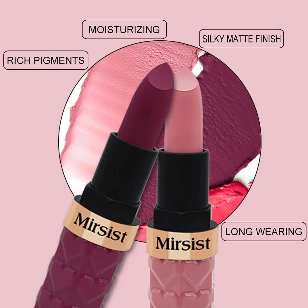 Velvet Matte Lipstick Non Transfer Waterproof Highly Pigmented Longwear Nude Peach Brown Cherry Tones Smooth Lip Makeup
