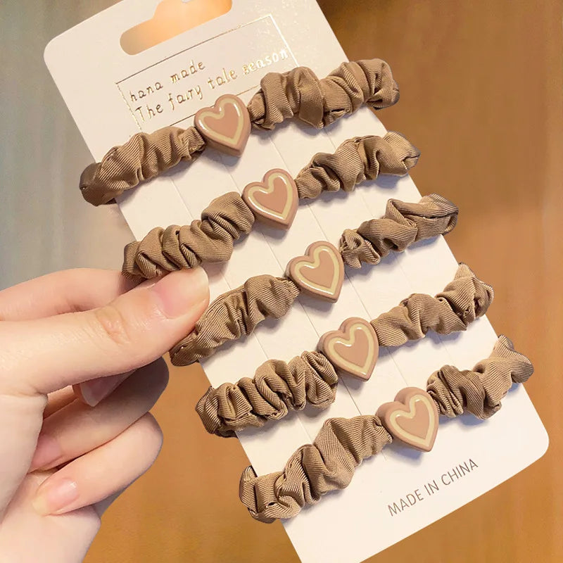 Korean Heart Hair Ties.