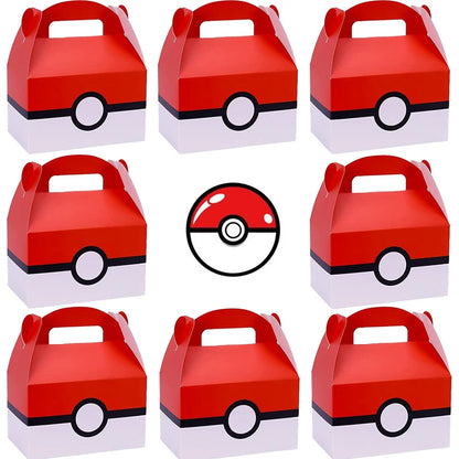 Pokemon Party Favors Birthday Party Decorations Pikachu Paper Gift Bags Handle Candy Box Baby Shower For Kids Supplies Gifts