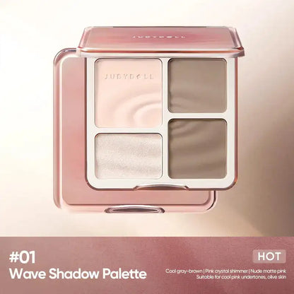 Judydoll Contour Palette, 2 In 1 Face Highlight Contour Palette, Shades with Highlighter Makeup, Non-greasy, Lasting Sparkling