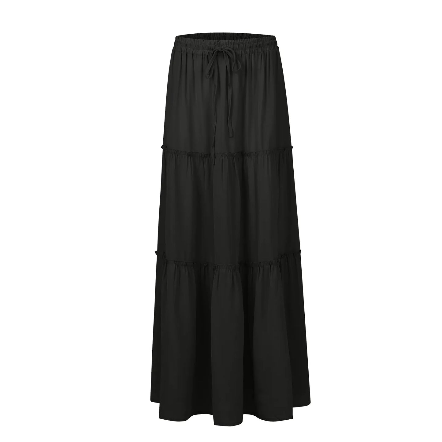 Women’s Boho Maxi Skirt: High-Waisted A-Line Tiered Long Skirt