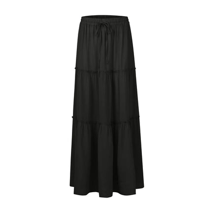 Women’s Boho Maxi Skirt: High-Waisted A-Line Tiered Long Skirt