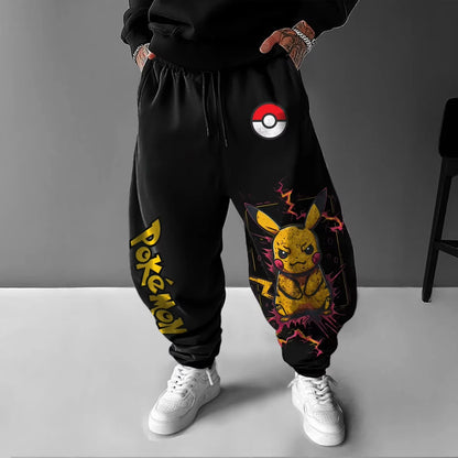 Pokémon Anime Peripheral Sweatpants American Street Hip Hop Sports 2025 Summer/Autumn Men's and Women's Cotton Tie Trousers
