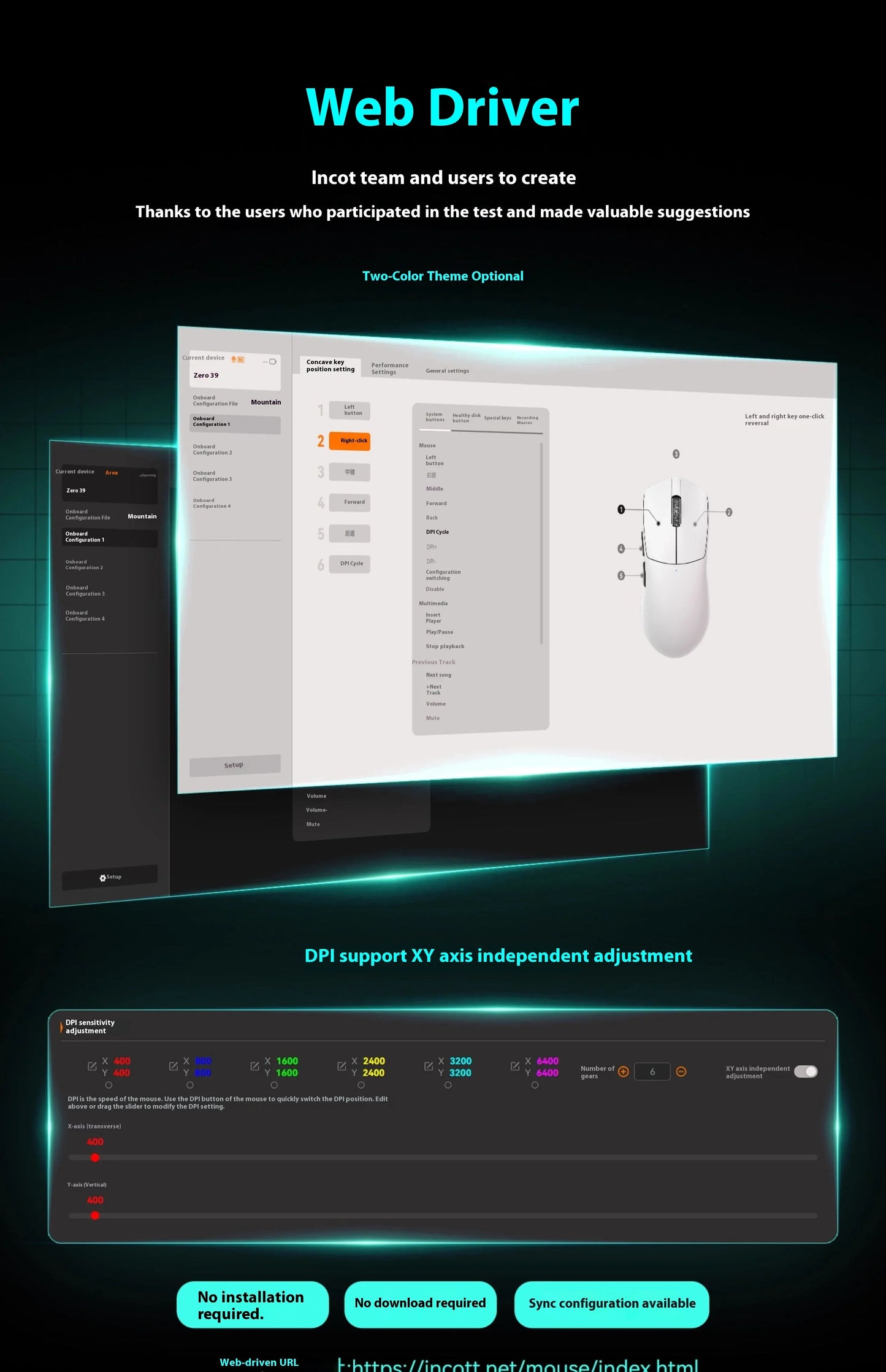 Incott 039/039Pro Wireless Mouse Tri Mod Long Battery Life Web Driver Ergonomics Lightweight Custom Office Gaming Mice PC Gifts