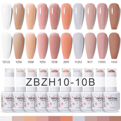 Clou Beaute 10/12/20/24pcs Gel Nail Polish Set Color 15ml White Glass Bottle Nail Art Kit Semi Permanent Gellack Nail Varnish