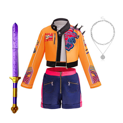 rumi costume kids kpop Singer Cosplay Girls Dress for Birthday Party Halloween Carnival