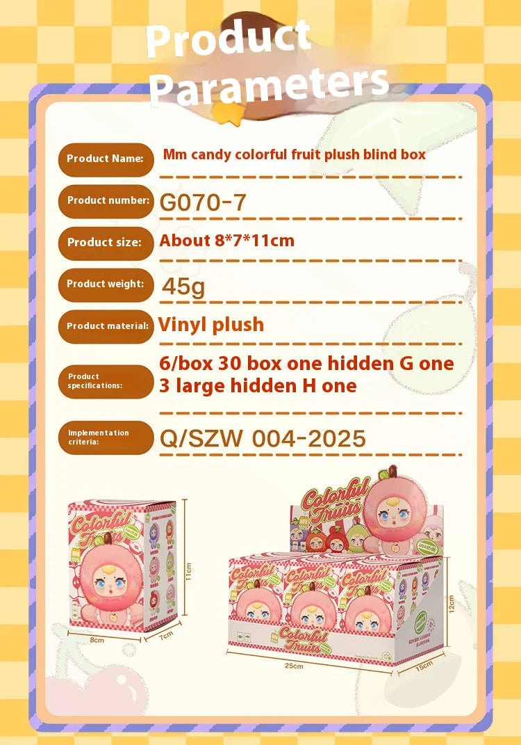 Nommi V3 Substitute 2025MM Candy Fruity Plush Toy Blind Box Creative Cute Desktop Decoration Trendy Vinyl Face Collectible