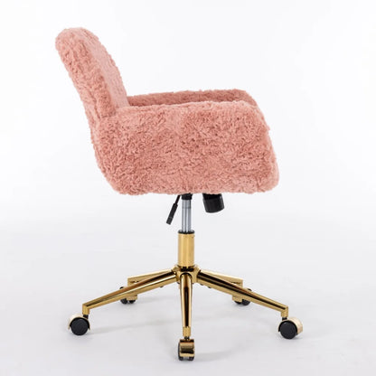 Pink Faux Fur Vanity Chair