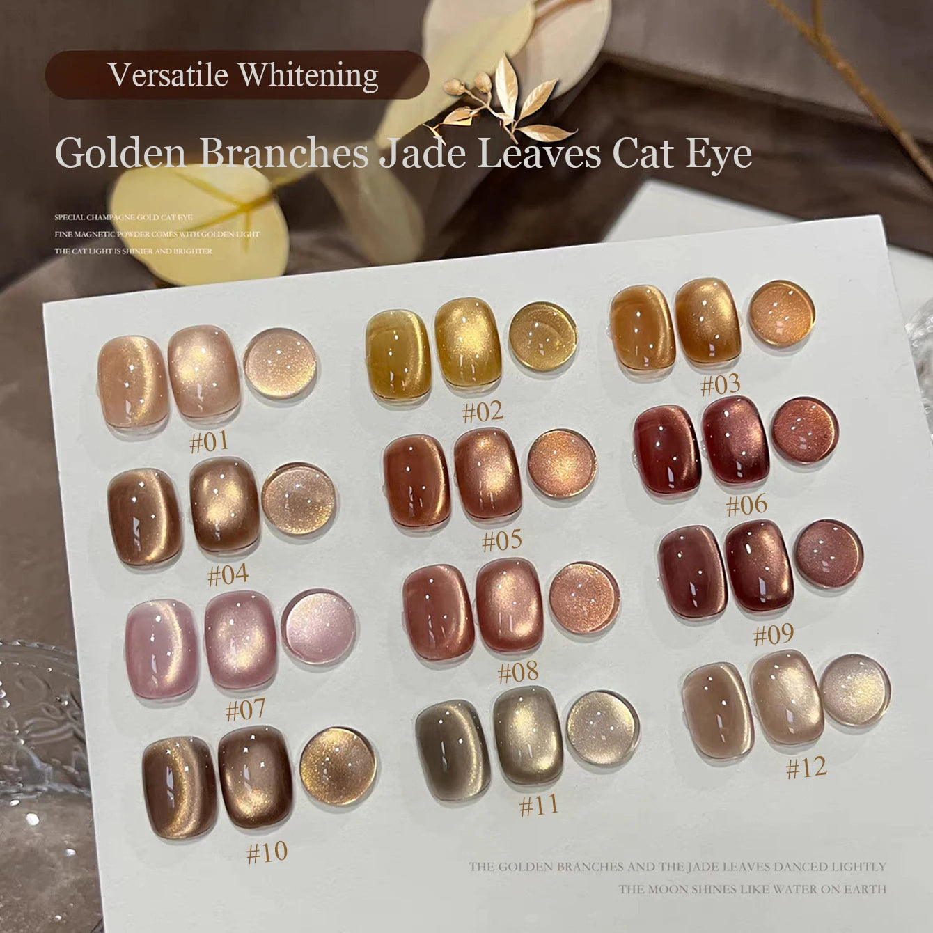 ZH Super Bright 12 Constellations Cat Eye Gel Nail Polish 2025 New Autumn Winter Whitening Glass Bead Nail Art Nail Supplies