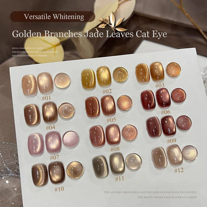 ZH Super Bright 12 Constellations Cat Eye Gel Nail Polish 2025 New Autumn Winter Whitening Glass Bead Nail Art Nail Supplies