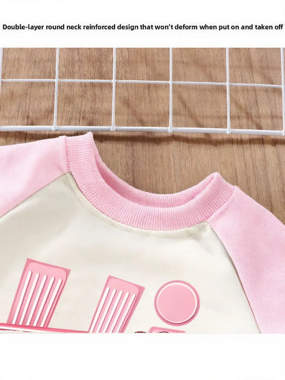 Minnie Printed Girls Fashion O Neck Hoodies Disney Children Casual Sweatshirts Spliced Long Sleeve Kids Spring and Autumn Tops