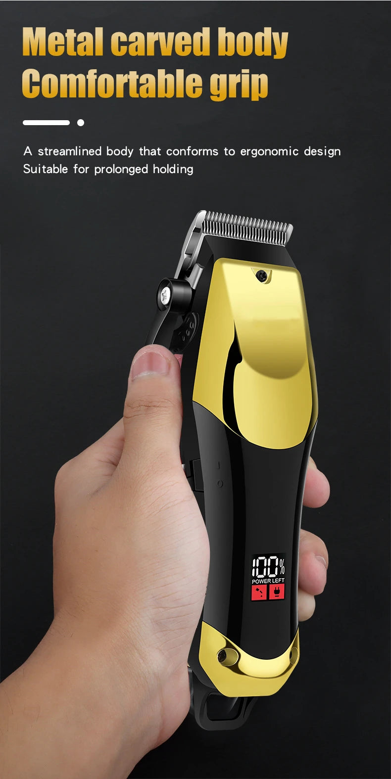 USB Rechargeable Hair Clippers for Men, Three-piece Set with Oil Head and Electric Trimmers, Ideal for Home Use