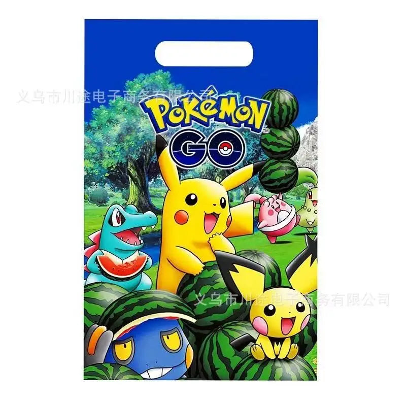 Pikachu Theme Party Disposable Gift Bag, Candy Bag, Children's Party Decoration and Organizing Supplies