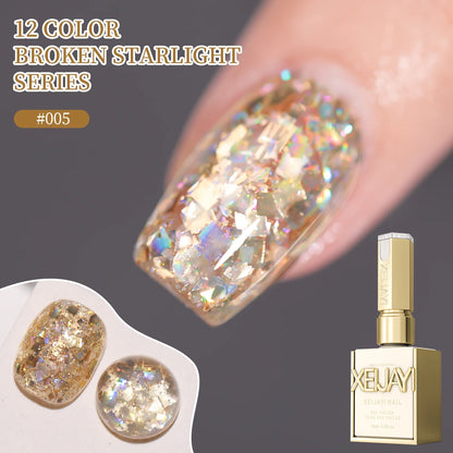 2025 new popular 12-color glittering diamond sequins nail gel, high saturation gloss long-lasting for nail art DIY