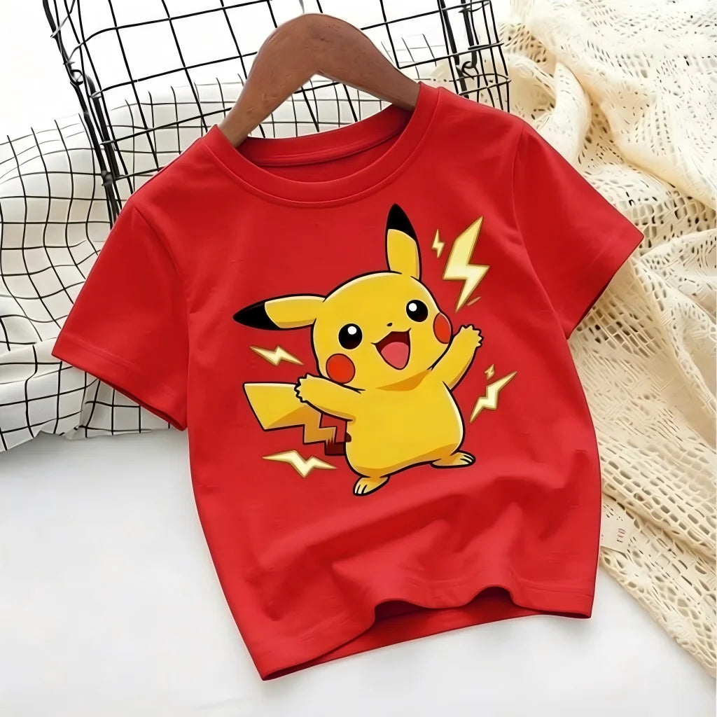 T-shirt with Pokémon Jigglypuff print for summer 2026, loose 100% cotton T-shirt for travel, games, and Y2k sports