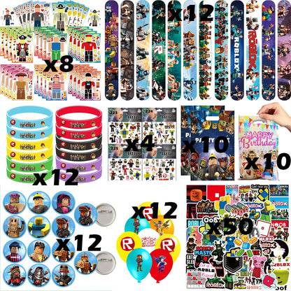 Hot Roblox Party Favors Gifts Slap Bracelets Stickers Goodie Bag Fillers Supplies Children's Birthday Souvenirs Decoration Toys