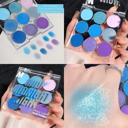 9 Colors Eye Shadow Palette Summer Pearl Matte Fine Shimmer Eyeshadow Powder Long Lasting Charming Eyes Make Up Palette Cosmetic