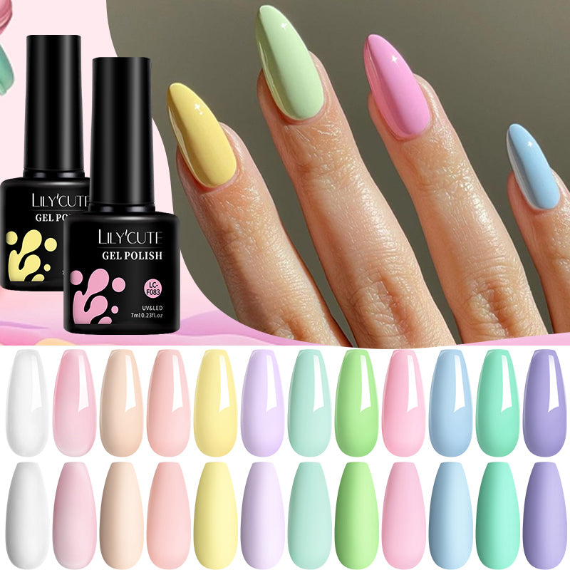 LILYCUTE 7ML Pink Glitter Nail Gel Polish Nude Natural Long Lasting Manicure Soak Off UV LED Nail Art Base Top Coat Gel Varnish