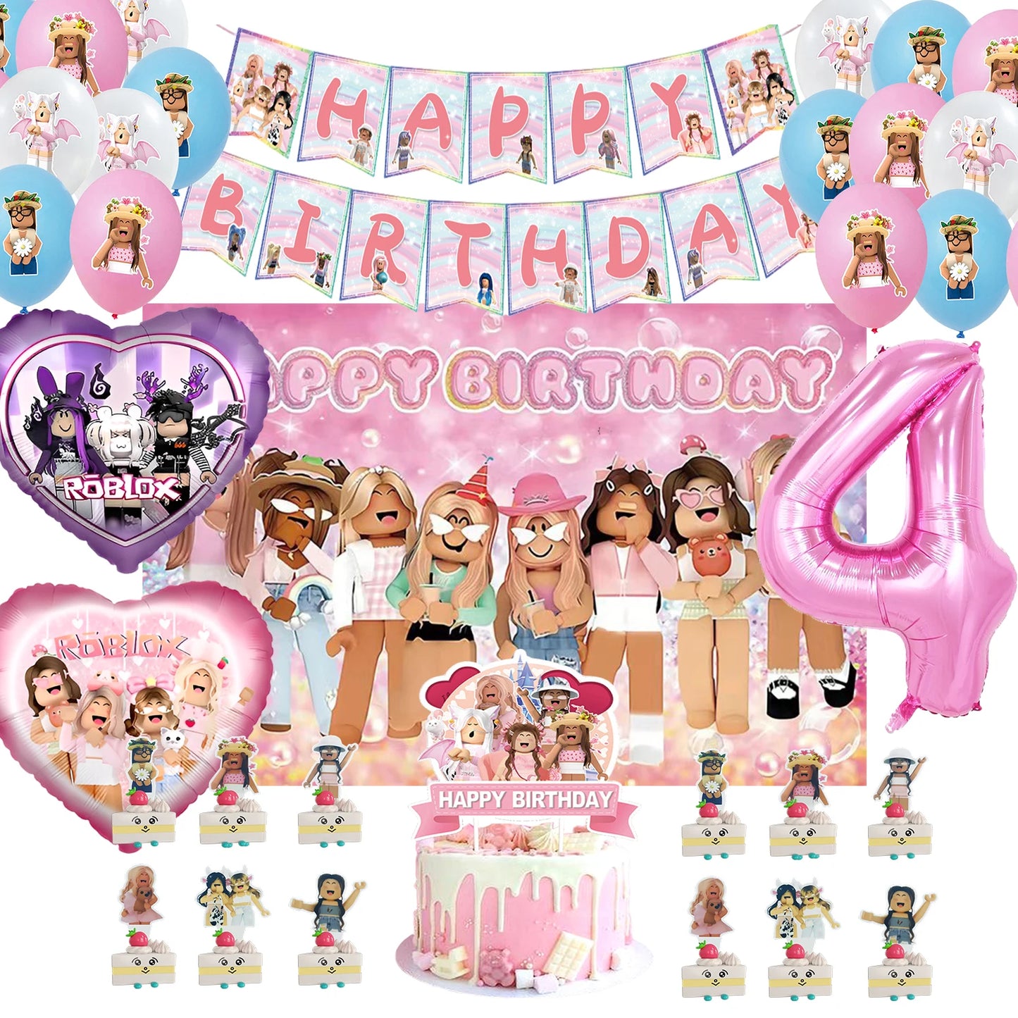 Roblox Birthday Party Decoration Set