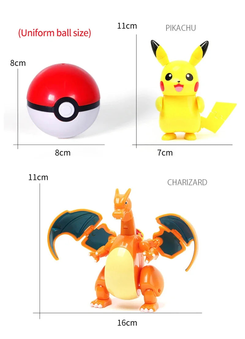 Pokemon Pokeball Figure Ball Pikachu Charizard Mewtwo Mew Eevee Gengar Lapras Blastoise Venusaur Gyarados Educational Toy Kids